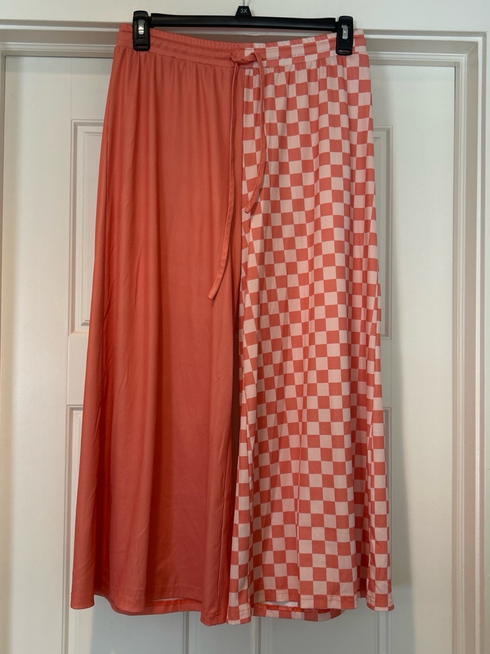 Emyave Half and Half Peach and Checkered Pants